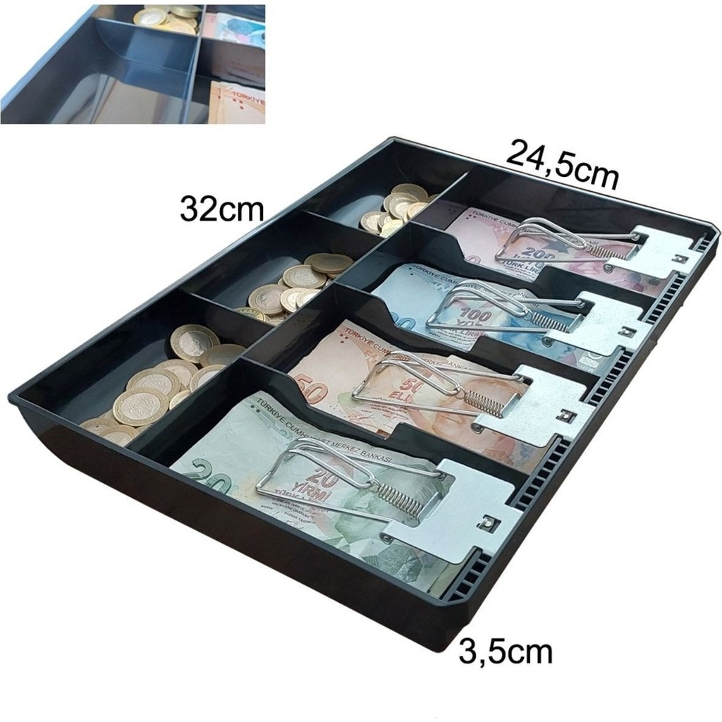 YYB Rampalı Plastik Çekmece Içi Para Düzenleyici 4 Banknot 3 Bozuk Para Gözlü 32 x 24,5 x 3,5cm SSD / Solid State Drive Fiyatı