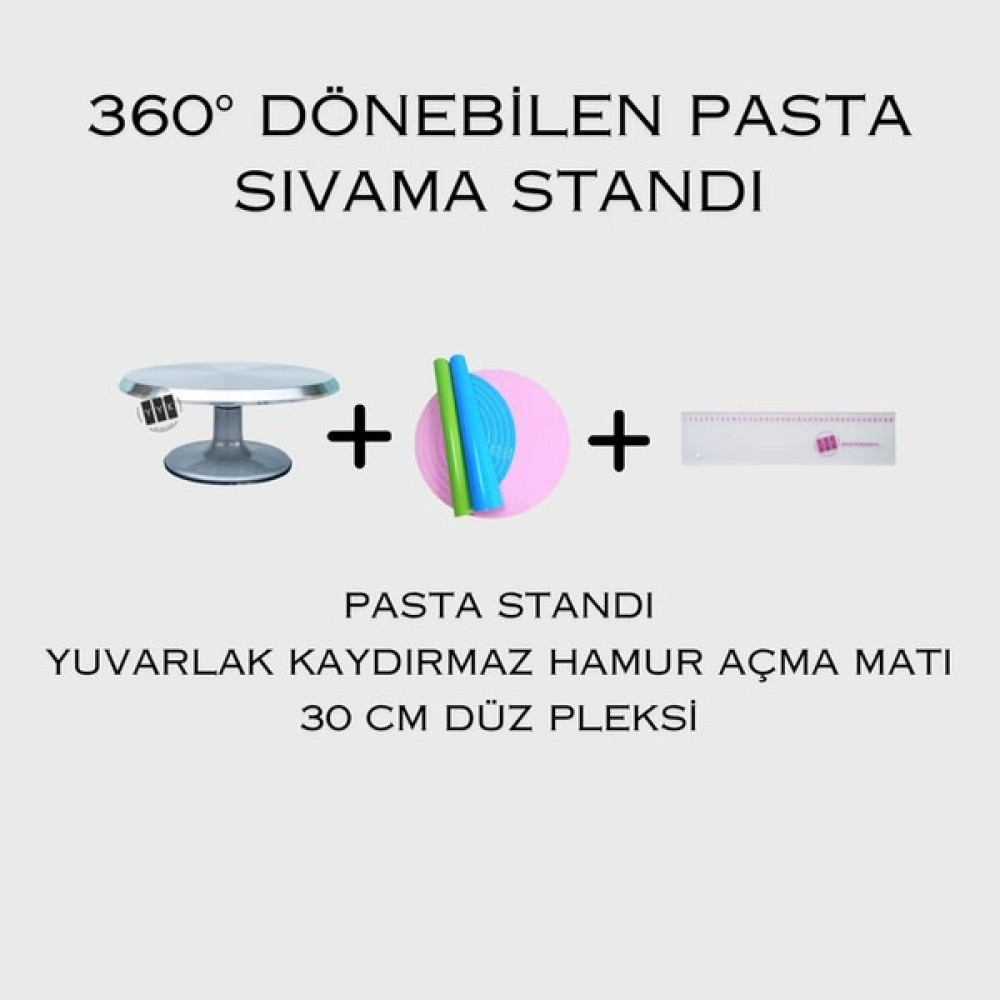 YYK Döküm Pasta Sıvama Standı 3 Lü Set Tatlı ve Pasta Malzemeleri Fiyatı