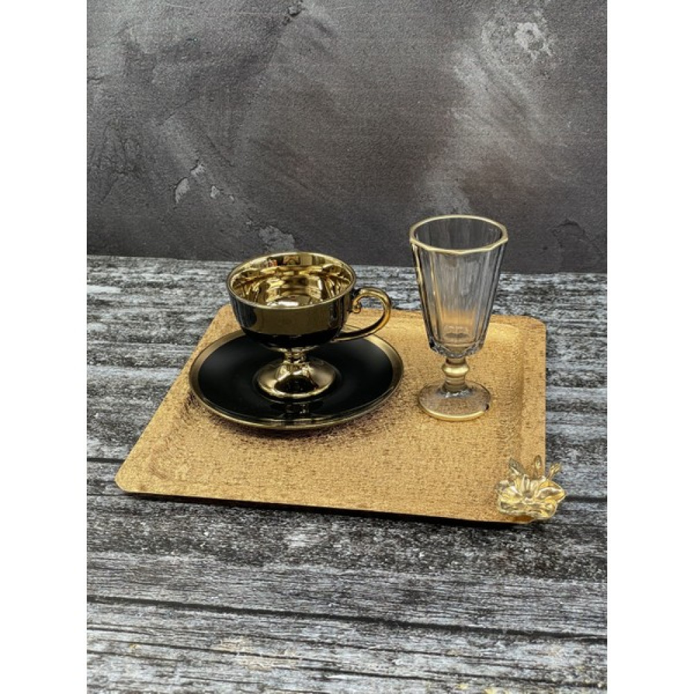 Yz Home Metal Kare Gold Işlemeli Tepsi Sunumluk Sunum Servis Tepsisi Sadece Tepsi Servis Tepsisi Fiyatı