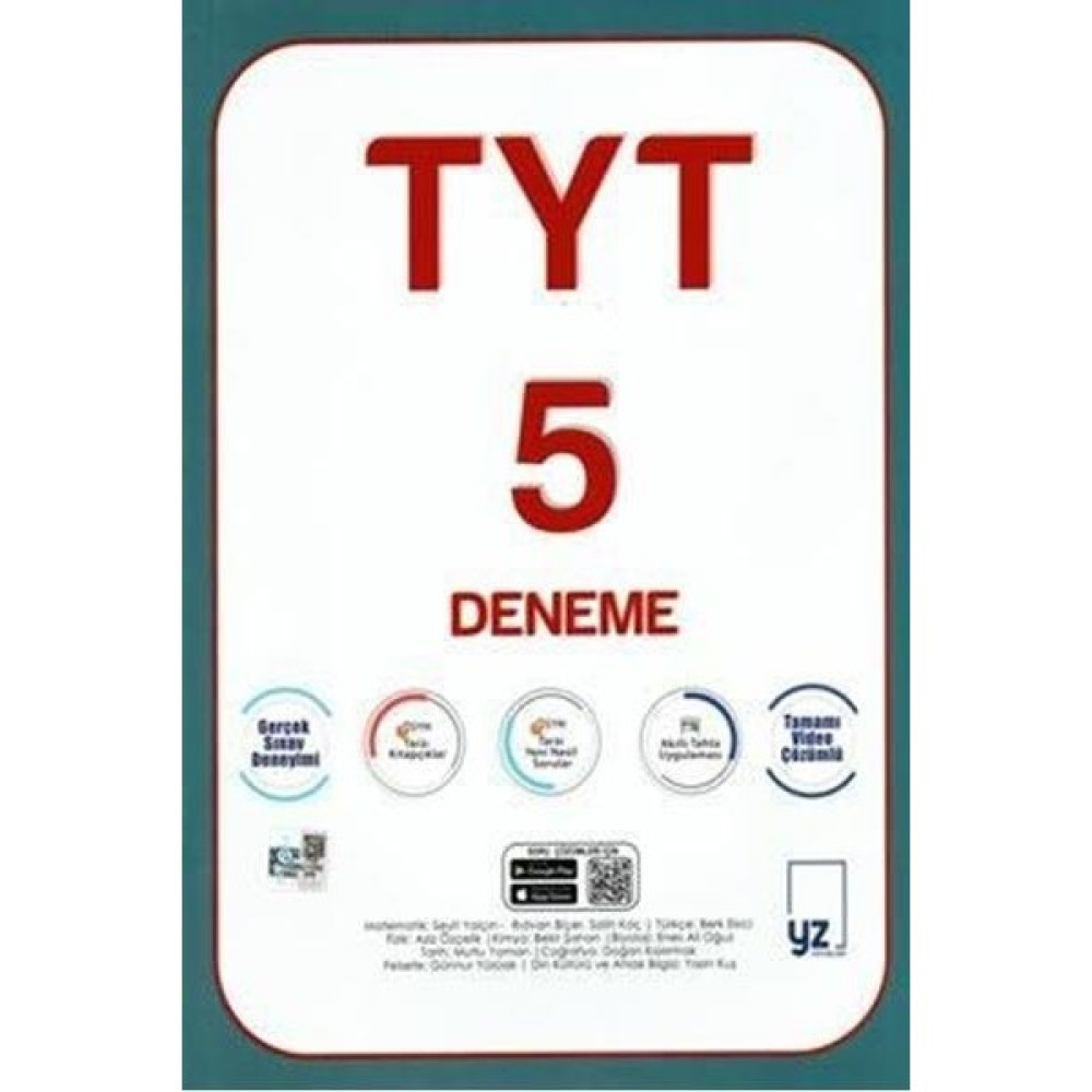 Yz Yayınları YKS TYT 5 Deneme Sınavı Video Çözümlü Temel Yeterlilik Testi (TYT) Fiyatı