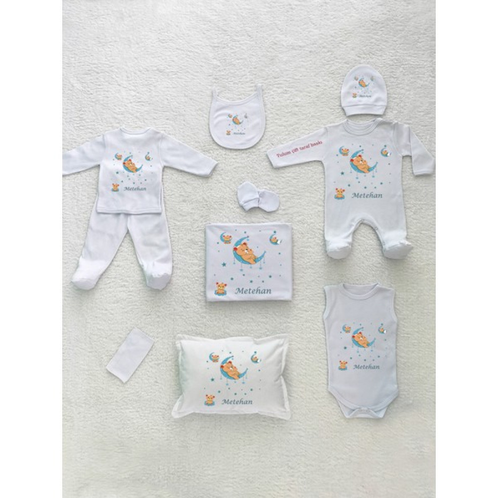 Yzc Home E08 Isimli, Erkek Bebek 10LU Beyaz Hastane Çıkışı Bebek Hastane Çıkışı Fiyatı