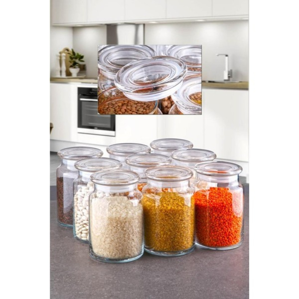 Yzhome 9 Lu Üstten Görünebilen Cam Vakum Kapaklı Cam Kavanoz Erzak Saklama Kabı 900ML9 Saklama Kapları Fiyatı