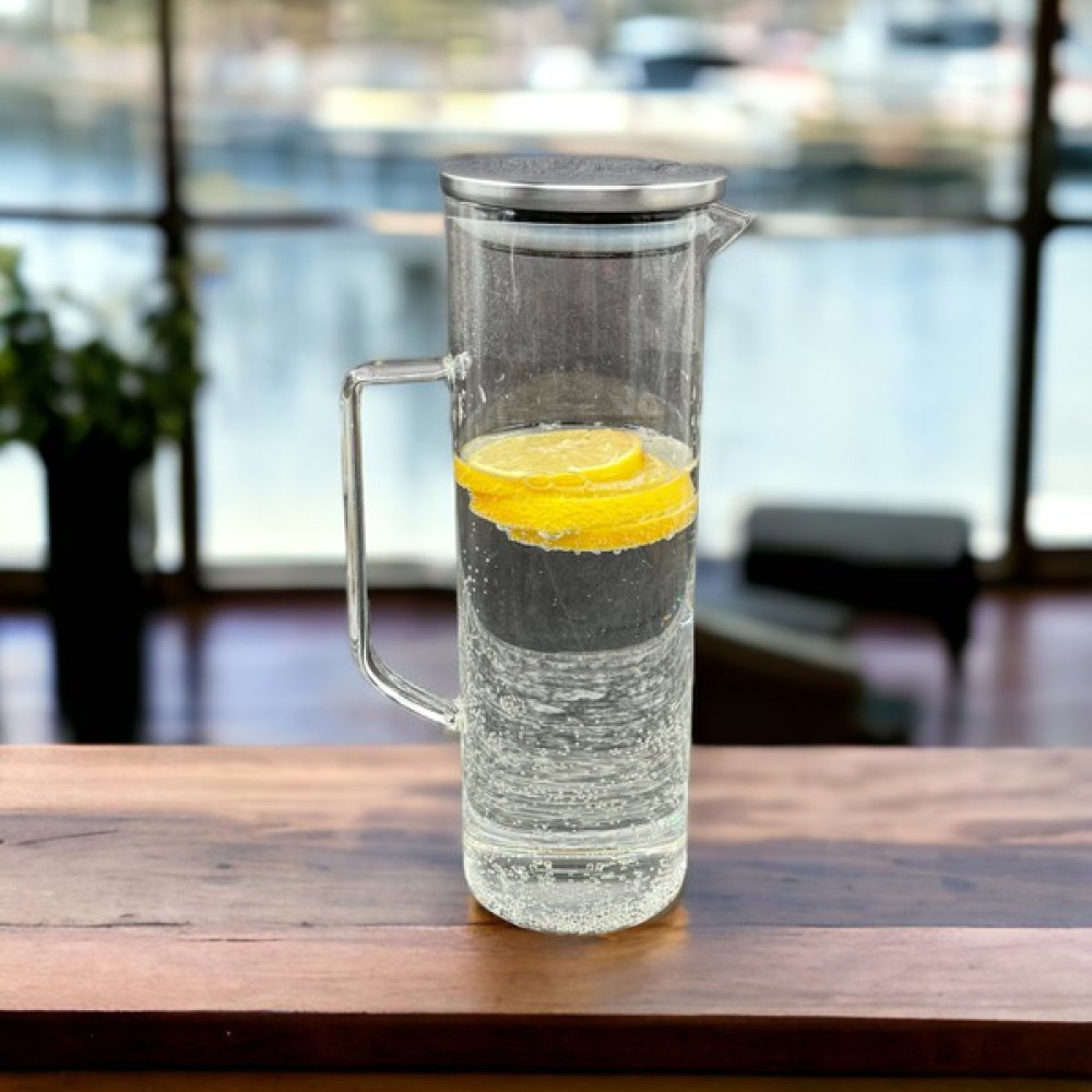 Yzhome Borosilikat Cam Metal Paslanmaz Kapak Sürahi 750ML - 1000 ml Sürahi Fiyatı