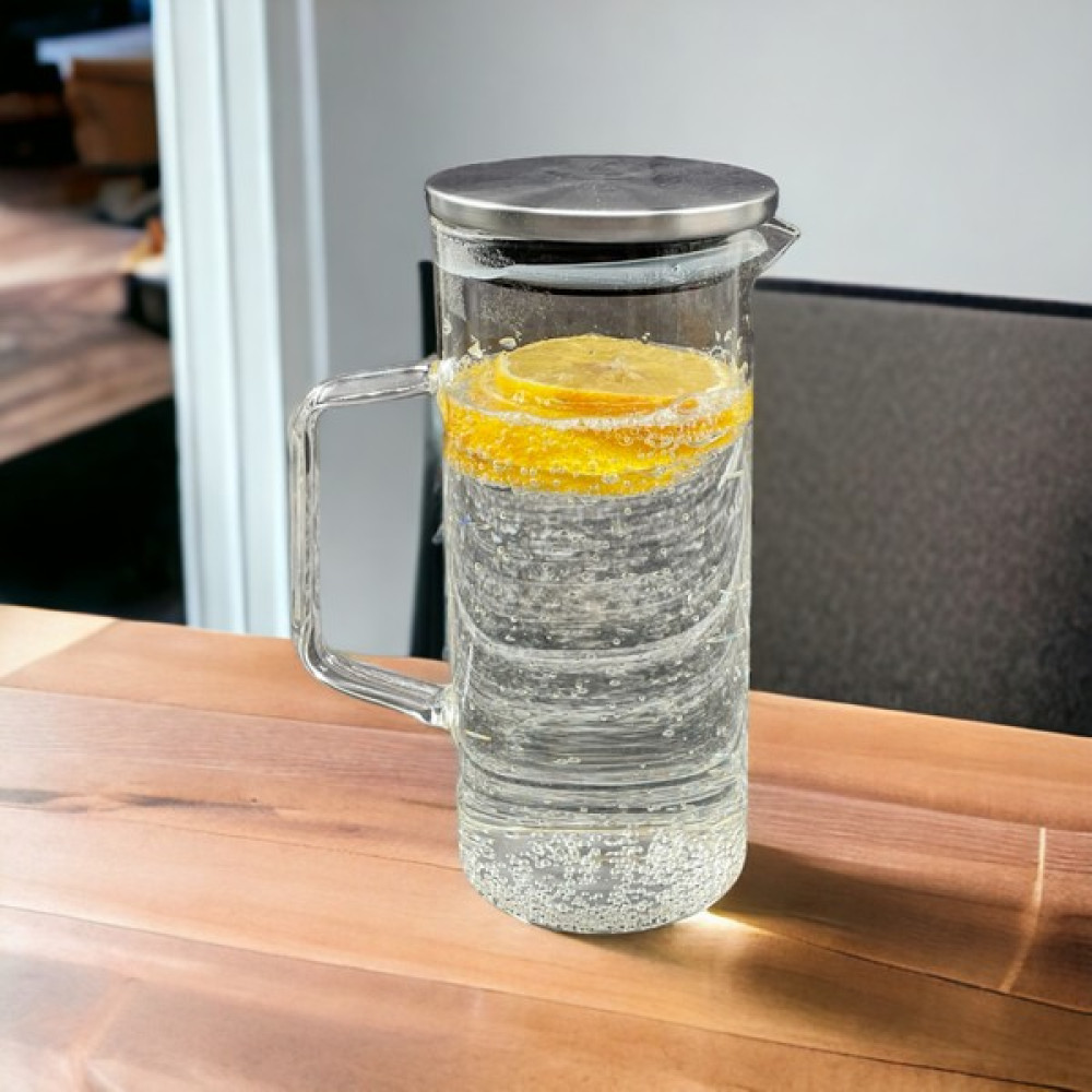 Yzhome Borosilikat Cam Metal Paslanmaz Kapak Sürahi 750ML - 750 ml Sürahi Fiyatı