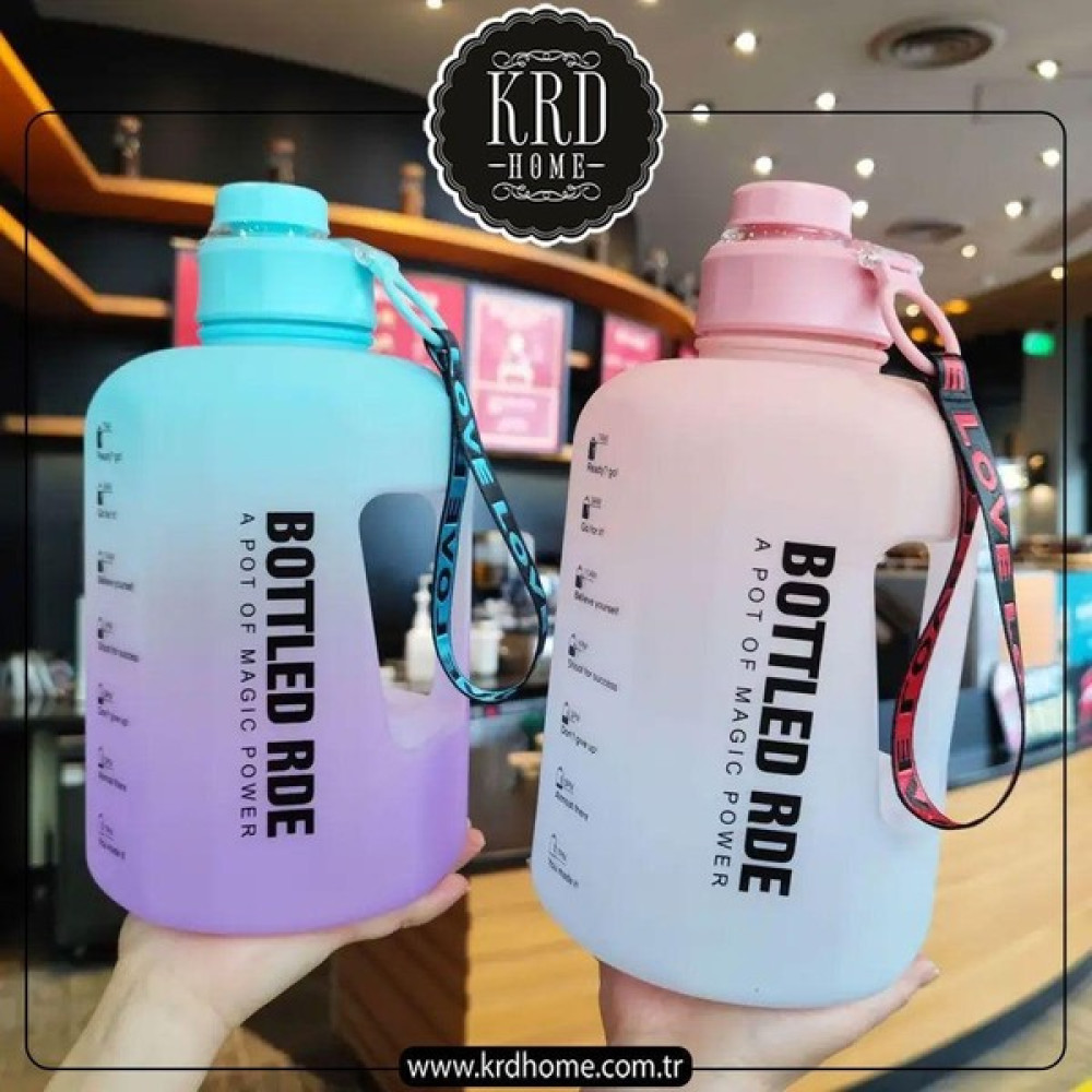 Yzhome Lüks Motivasyon Renkli Akrilik Askılı Matara Damacana Model Suluk Model 1000ML - Açık Mavi Suluk Fiyatı