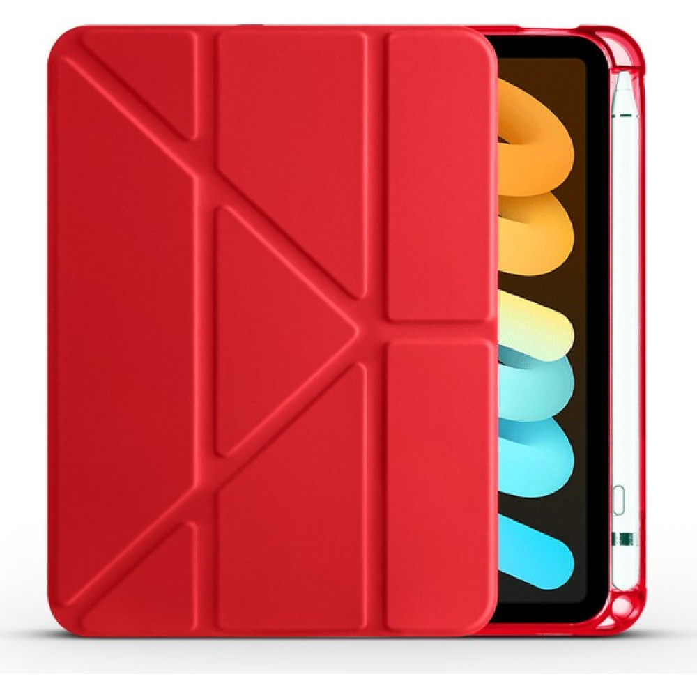 Z-Mobile Apple iPad Mini 6. Nesil 2021 Uyumlu Tablet Kılıfı Kalemlik Bölmeli Standlı Kapaklı Silikon Kılıf Kırmızı Tablet Kılıfı Fiyatı
