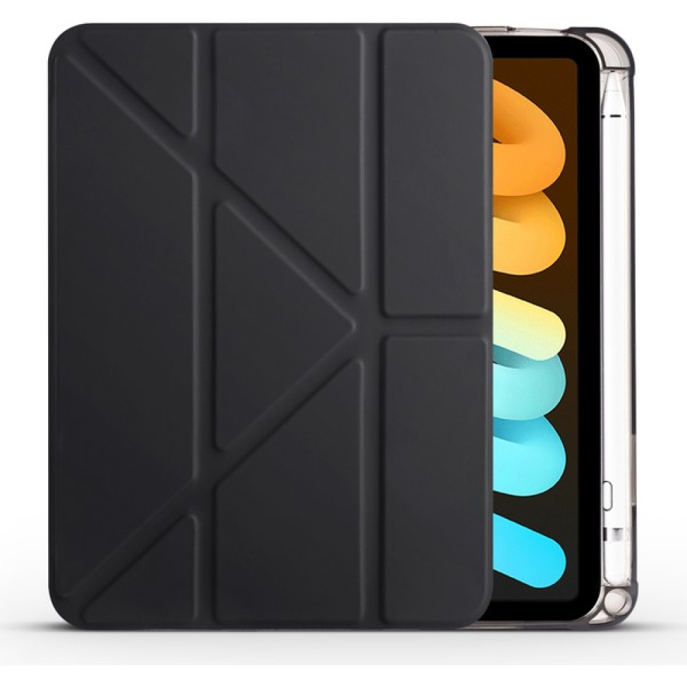 Z-Mobile Apple iPad Mini 6. Nesil 2021 Uyumlu Tablet Kılıfı Kalemlik Bölmeli Standlı Kapaklı Silikon Kılıf Siyah Tablet Kılıfı Fiyatı