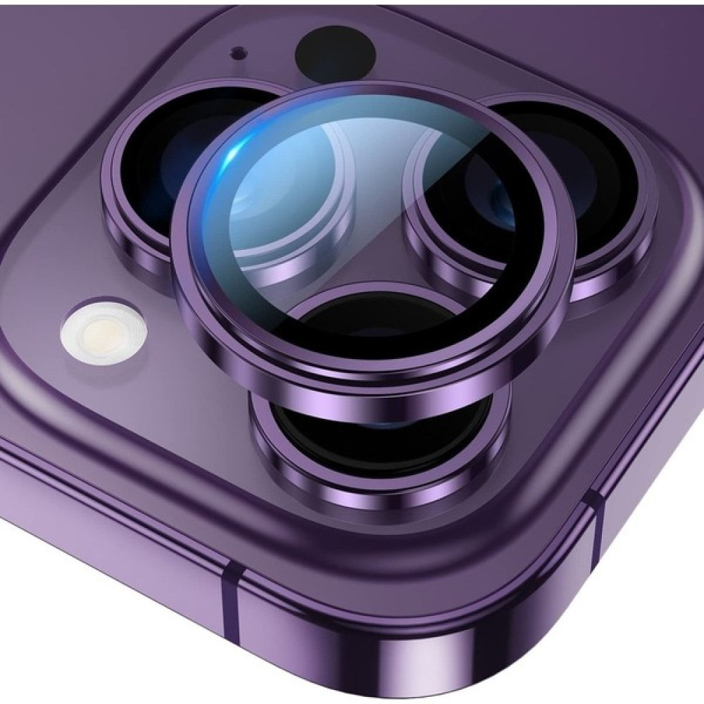 Z-Mobile Apple iPhone 14 Pro Uyumlu Safir Kamera Lens Koruyucu Orijinal Kenarı Çıkıntılı Model - Derin Mor Cep Telefonu Ekran Koruyucusu Fiyatı