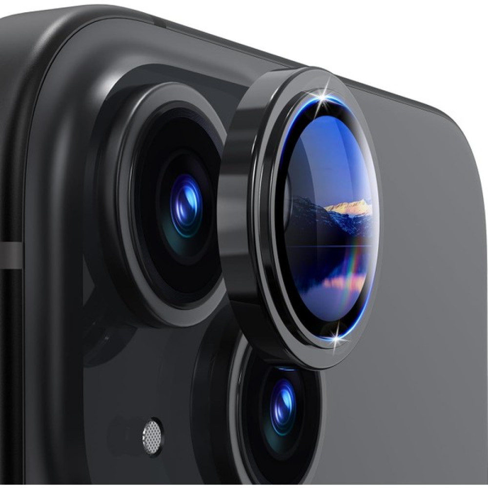 Z-Mobile Apple iPhone 15 Uyumlu Safir Kamera Lens Koruyucu Orijinal Kenarı Çıkıntılı Model Uygulama Aparatlı - Siyah Cep Telefonu Ekran Koruyucusu Fiyatı