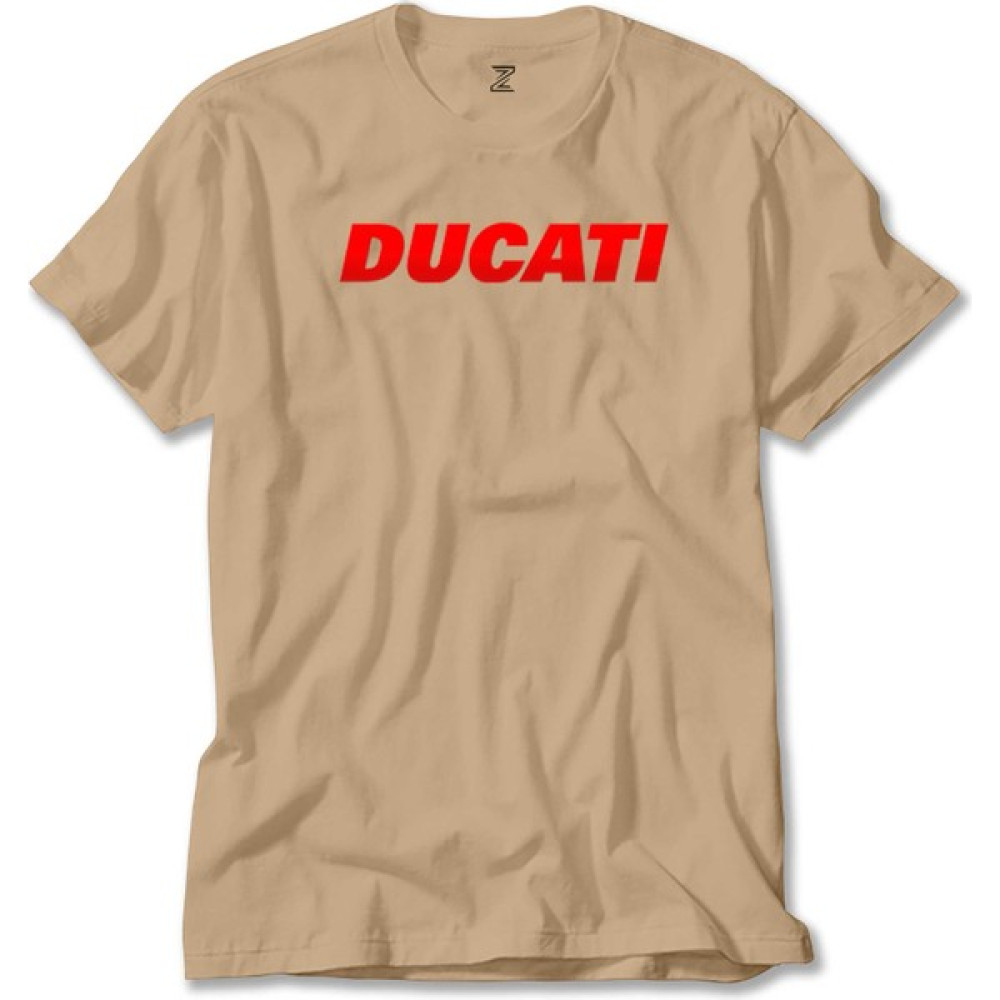 Z zepplin Ducati Red Logo Krem Tişört Erkek T-shirt Fiyatı