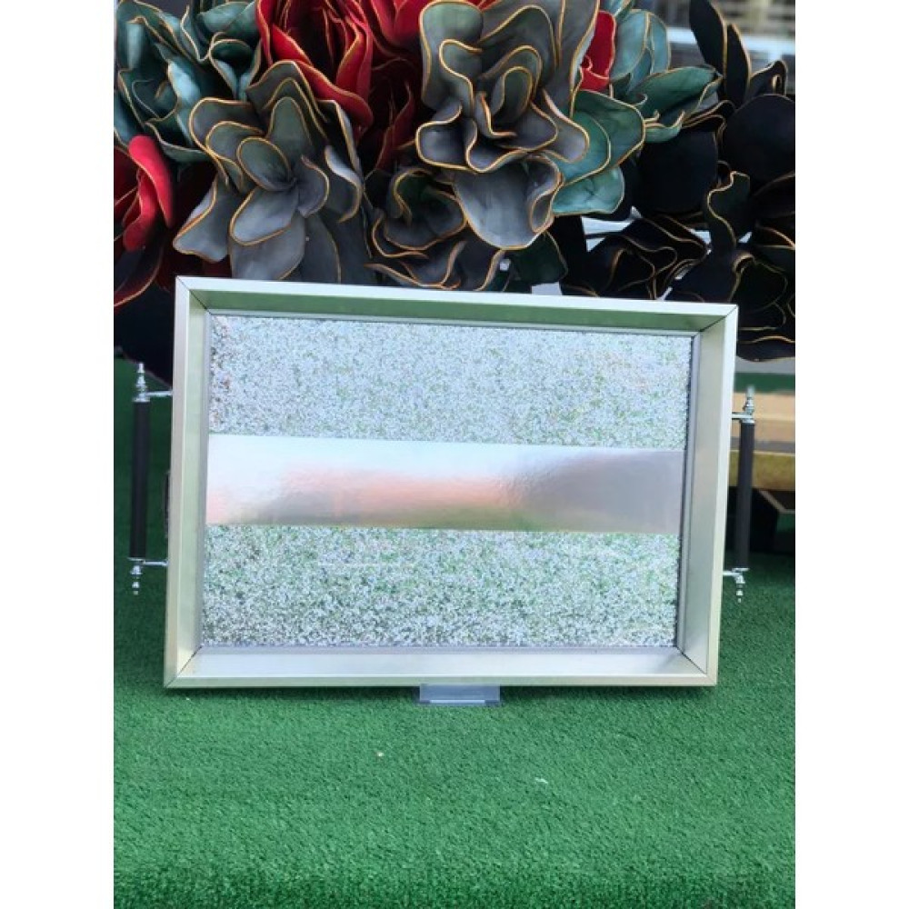 Zade Home Simli Orta Bantlı Cam Tepsi 43*30 cm MTS049 Servis Tepsisi Fiyatı