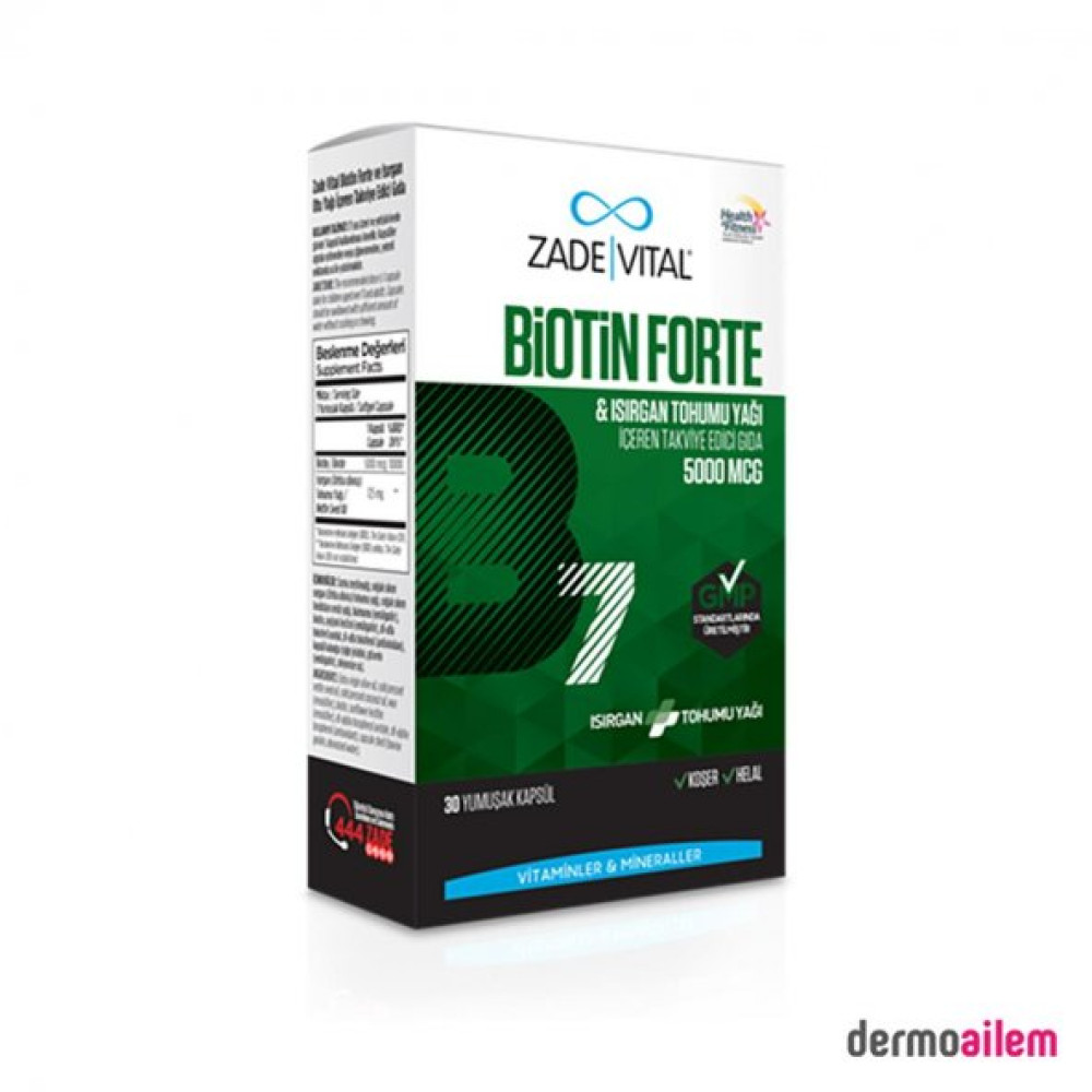 Zade Vital Biotin Forte 5000 Mcg 30 Yumuşak Kapsül Kişisel Bakım Gereçleri Fiyatı