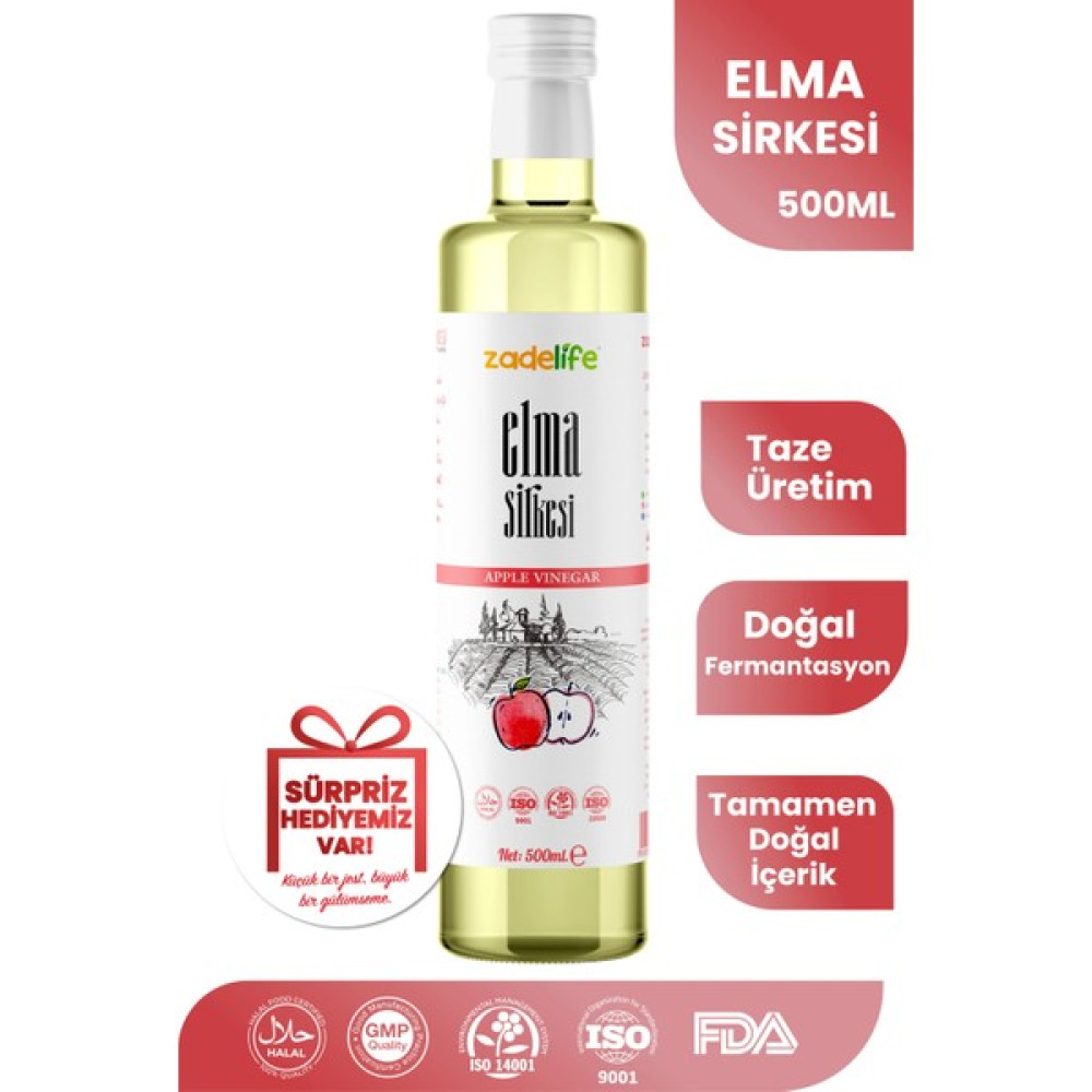 Zadelife Elma Sirkesi Net 500 ml - 700 gr Sos Fiyatı