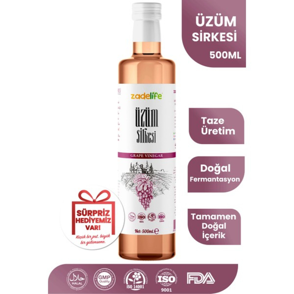 Zadelife Üzüm Sirkesi Net 700 gr Diğer Fiyatı