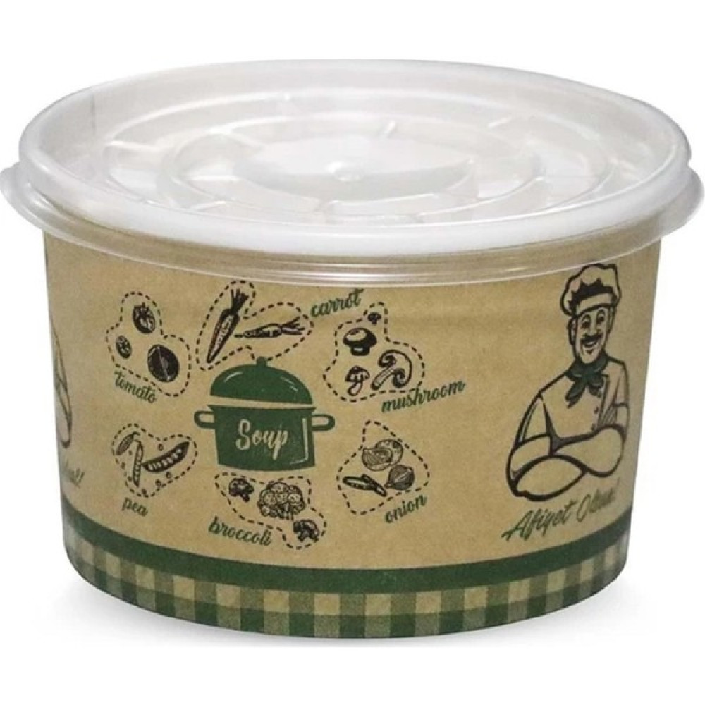 Zadipack Karton Çorba Kasesi 16 Oz (Kapaklı - 25'li Mutfak Sarf Malzemeleri Fiyatı
