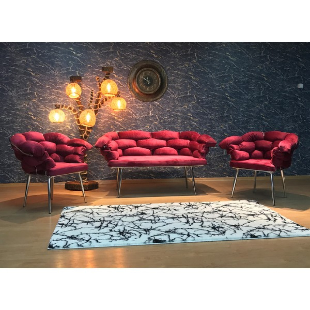 Zafir Krom Kaplama | Balon Çay Seti | Balkon Koltuk | Berjer | Balkon Çay Seti | Kafe Koltuğu | Bekleme Koltuğu | Çayseti Koltuk - Bordo Koltuk Takımı / Seti Fiyatı