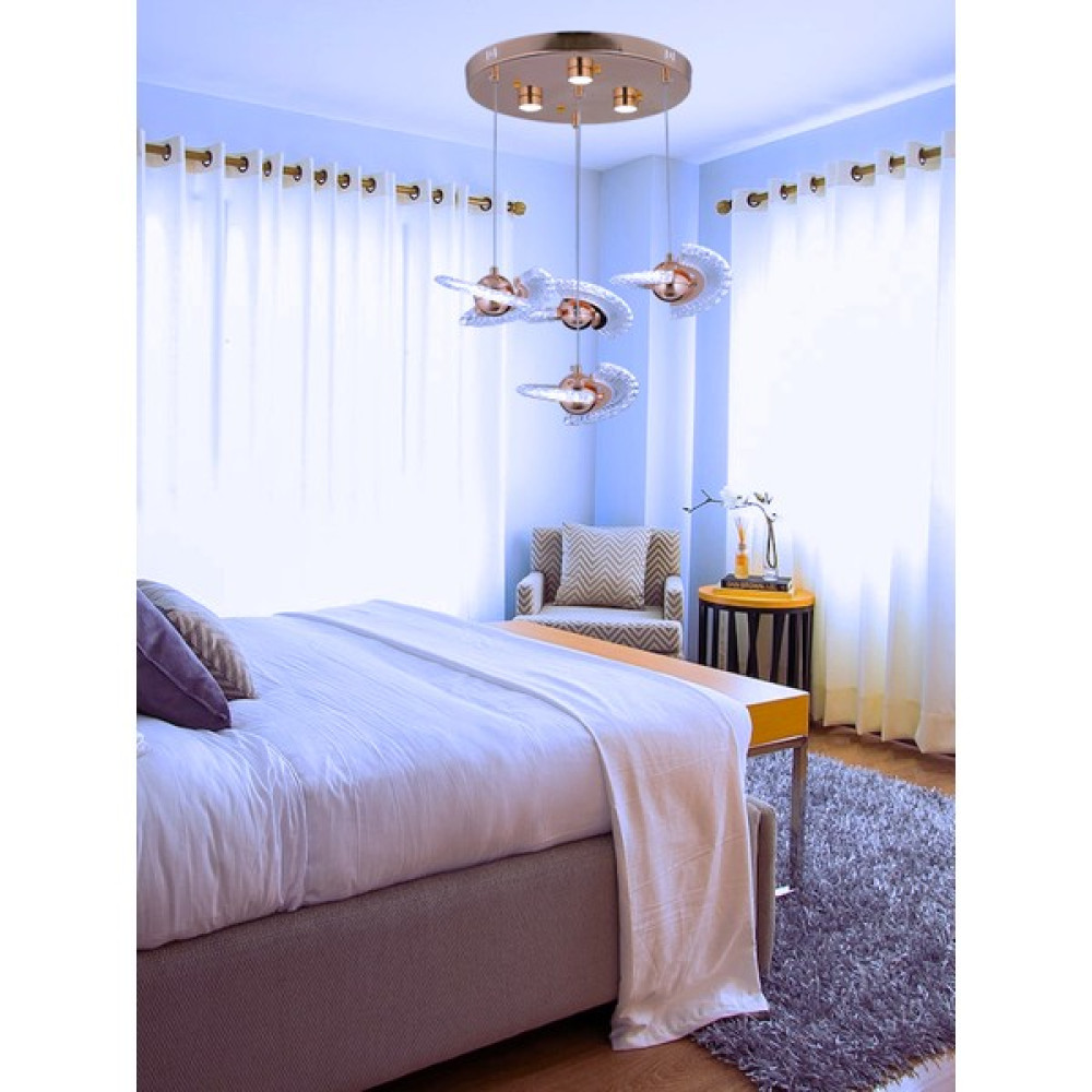 Zage Aydınlatma A Elegance Modern 3 Renk Led'li 4'lü Tasarım Sarkıt Gold Sarı Avize Avize Fiyatı