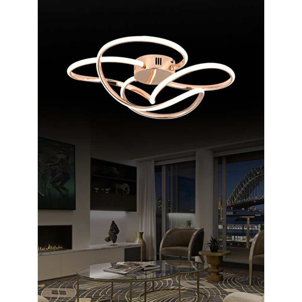 Zage Aydınlatma A+ Modern Elegance 2'li Sarmaşık 3 Renk Led'li Gold Sarı Plafonyer Avize Avize Fiyatı