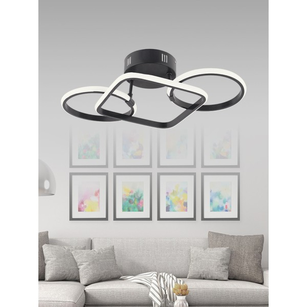 Zage Aydınlatma A Modern Elegance Beyaz Led'li Siyah Plafonyer Avize - 3'lü Avize Fiyatı
