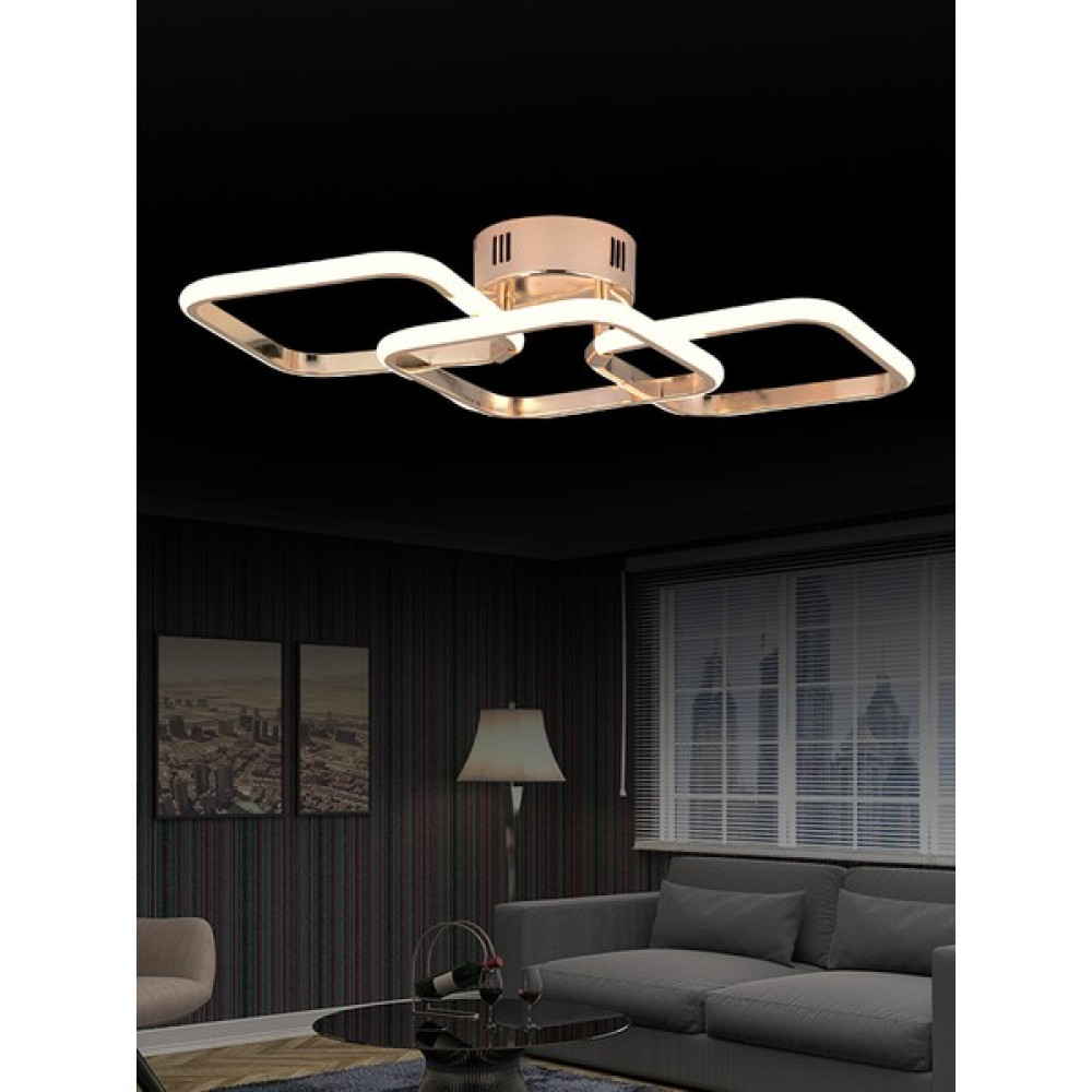 Zage Aydınlatma A + Modern Elegance Kare 3 Renk Led'li Gold Sarı Plafonyer Avize Avize Fiyatı