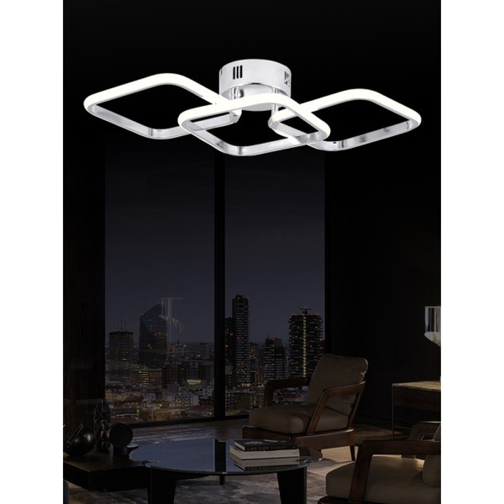 Zage Aydınlatma A + Modern Elegance Kare 3 Renk Led'li Krom Plafonyer Avize Avize Fiyatı