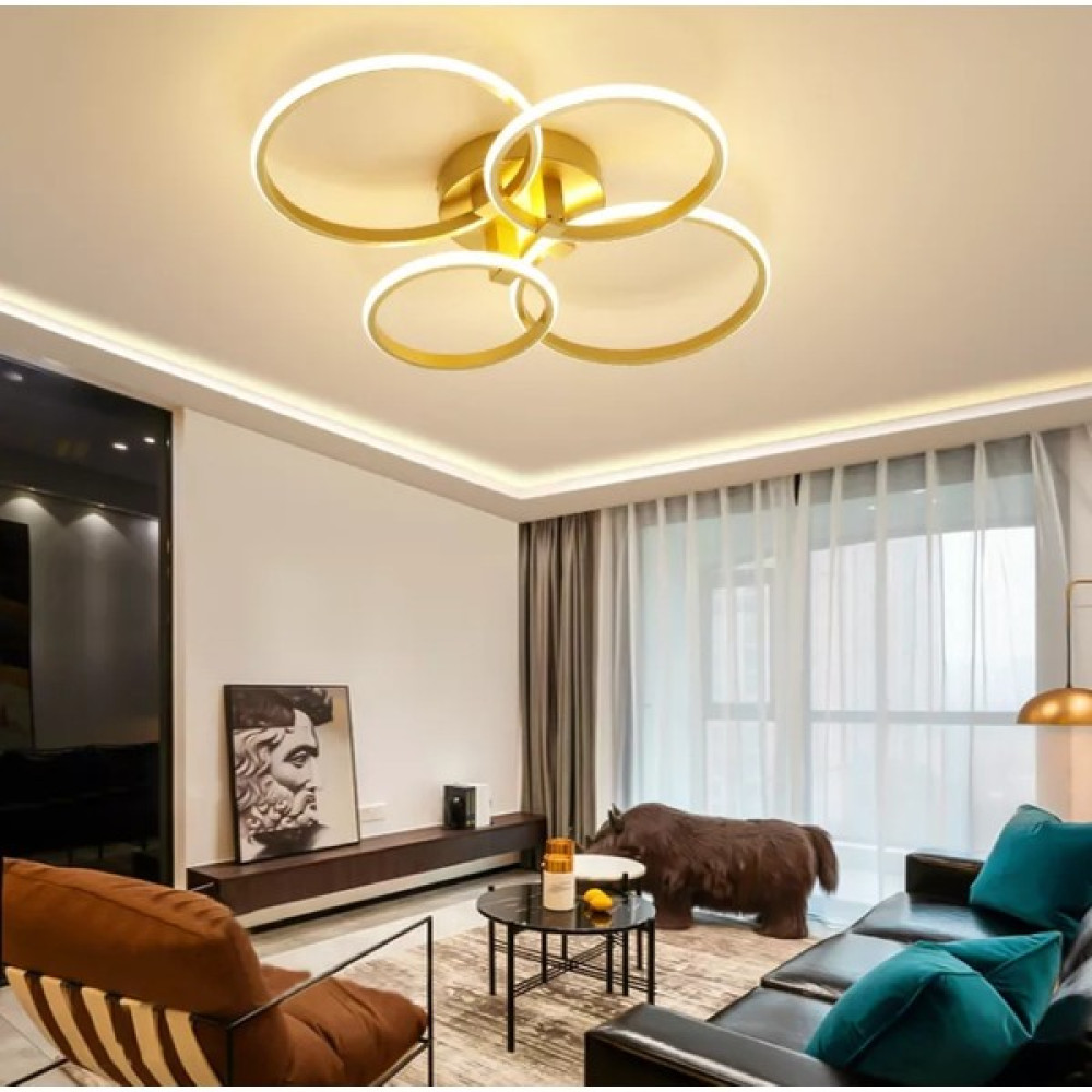 Zage Aydınlatma A+ Modern Plafonyer Günışığı Led'li Gold Sarı Yuvarlak Avize Avize Fiyatı