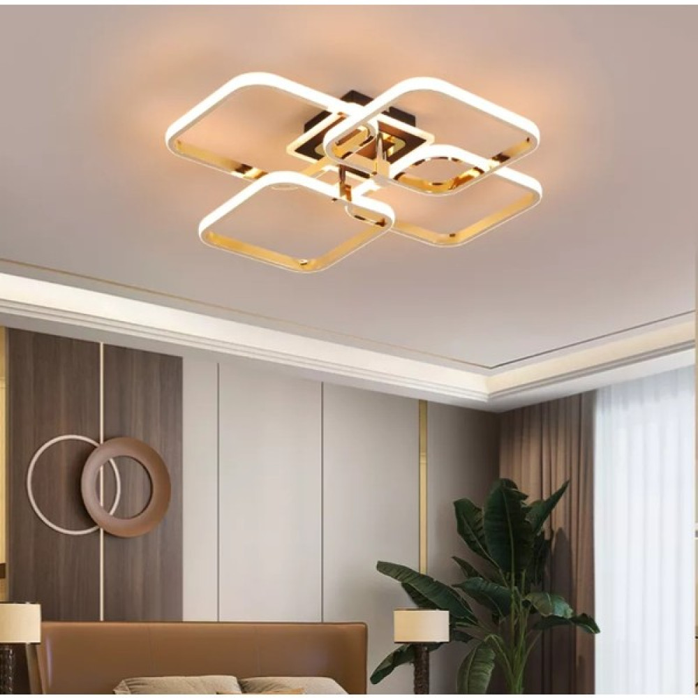 Zage Aydınlatma Modern Kare Plafonyer Gold Sarı Günışığı Ledli Avize Avize Fiyatı