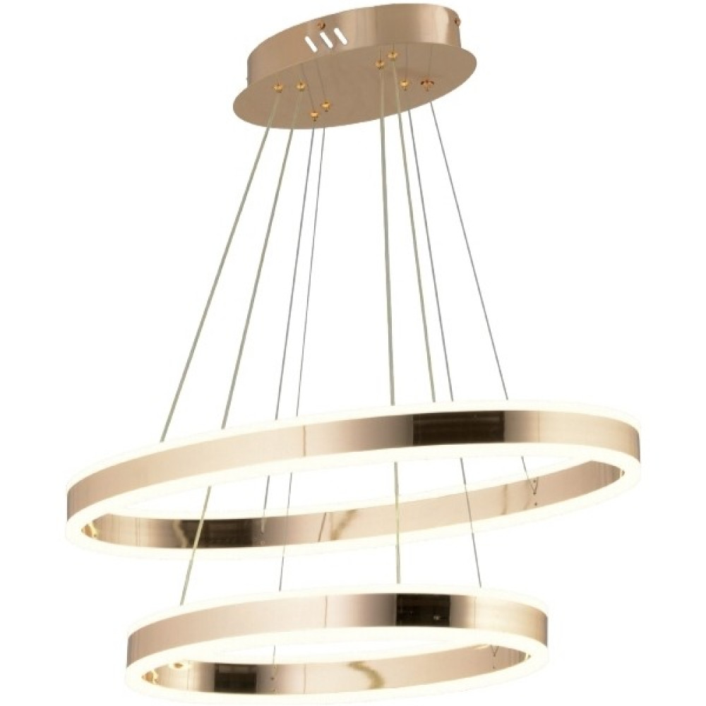 Zage Aydınlatma Ultra Lüks Modern Elegance 3 Renk Led'li Tasarım Sarkıt Gold Sarı Elips Avize - 2'li Avize Fiyatı