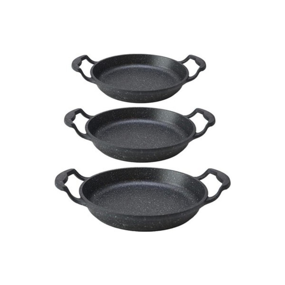 Zagori 3 Lü Döküm Sahan Set 18 cm 20 cm 22 cm Siyah Tavalar Fiyatı