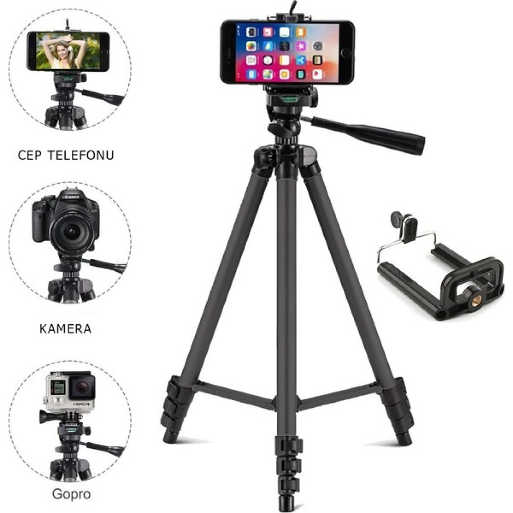 Zamass 3120A Tripod Kamera Telefon Tutucu Ayarlanabilir Terazili 3 Ayaklı Tripod Tripodlar Fiyatı