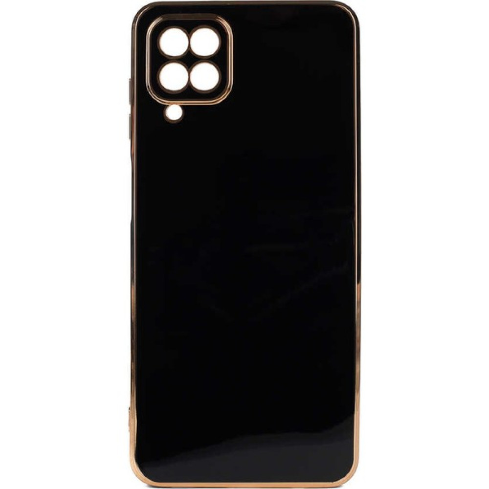 Zamass Galaxy A22 4g Parlak Kenarlı Gold Kamera Korumalı Bark Kapak,siyah - Siyah Cep Telefonu Kılıfı Fiyatı