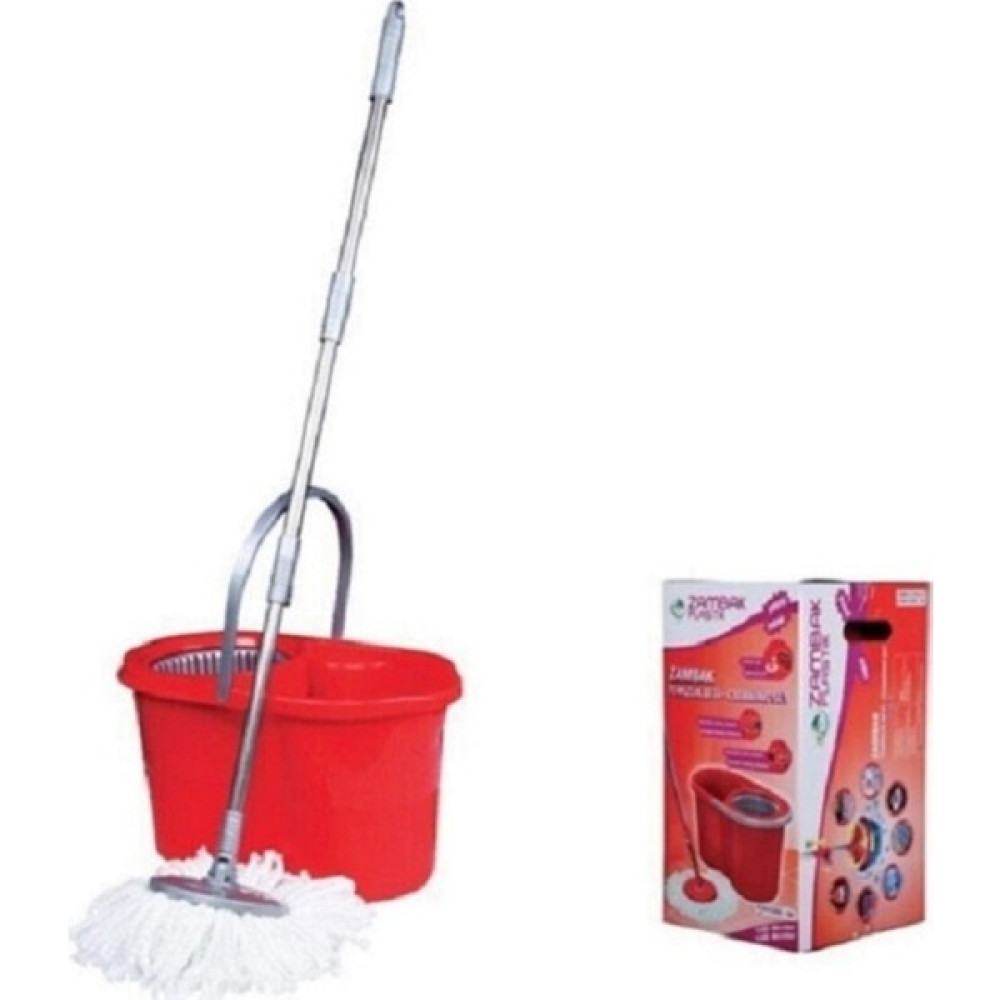 Zambak Otomatik Dönerli Mop Seti Kırmızı (Kutulu) - Standart Ev Temizliği Fiyatı