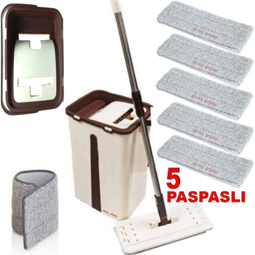 Zambak Plastik Microfiber Tablet Mop 5 Paspaslı Temizlik Seti - Bej Temizlik Malzemeleri Fiyatı