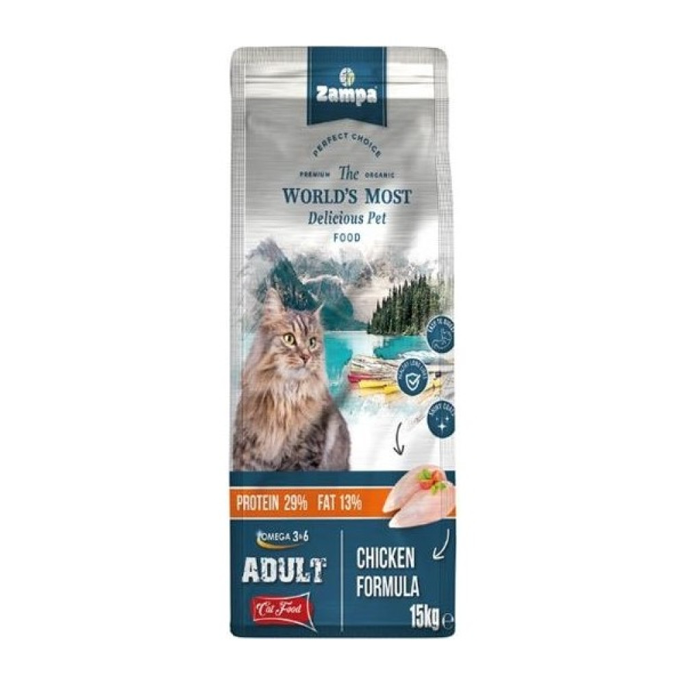 Zampa Adult Cat Tavuk Etli Yetişkin Kedi Maması 15KG Evcil Hayvan Ürünleri Fiyatı