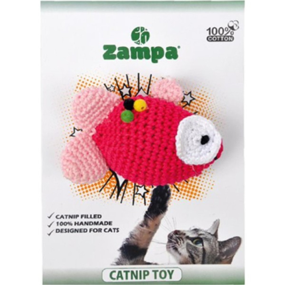 Zampa Zilli Örgü Balık Kedi Oyuncağı - Renkli Evcil Hayvan Ürünleri Fiyatı