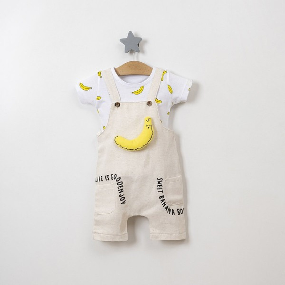 Zana Kids 6-24 Ay Erkek Bebek Muzlu Salopet Takım - Bej Bebek Tulumu Fiyatı