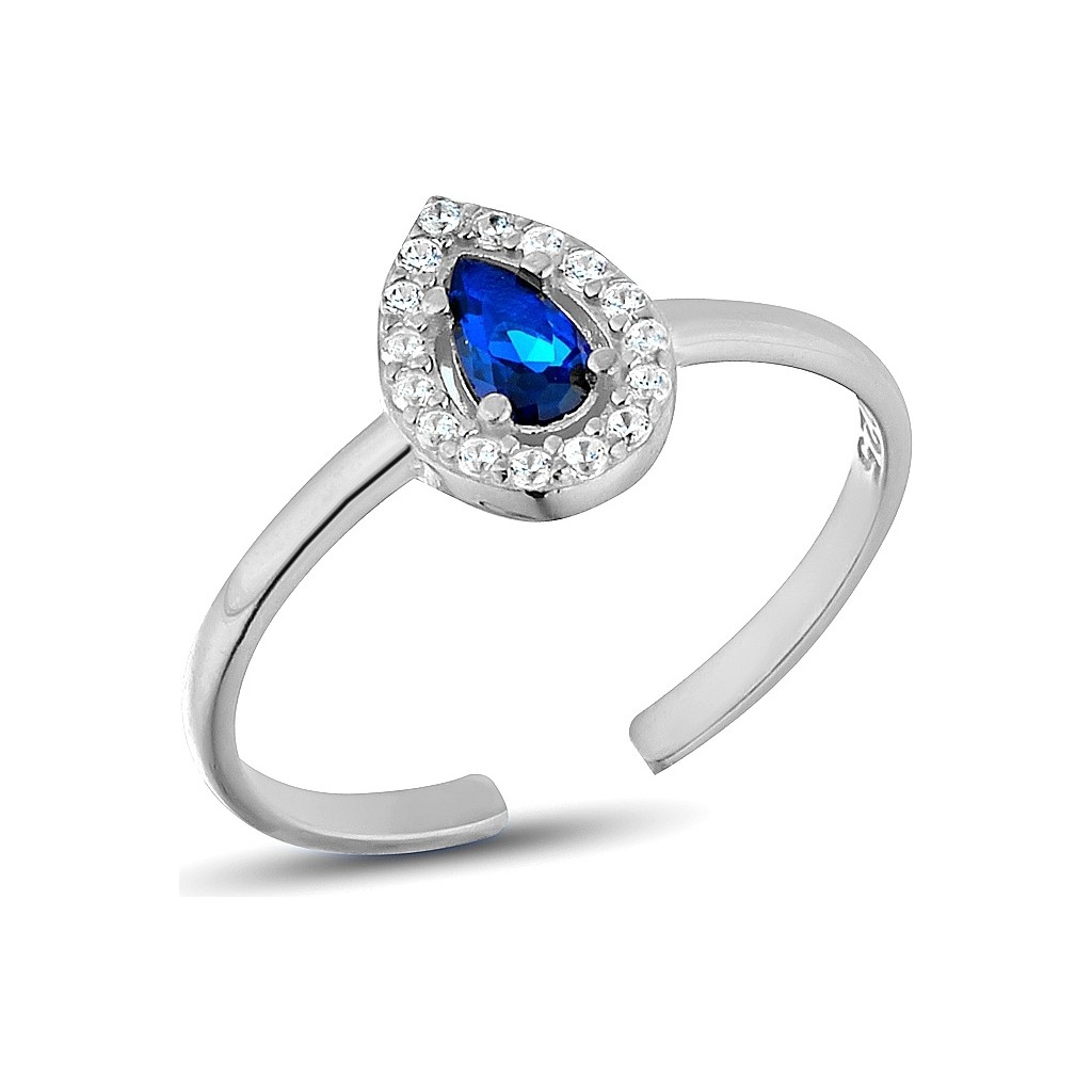 Zanaat Silver 925 Ayar Gümüş Ayarlanabilir Safir Mavisi Damla Taşlı Yüzük Gümüş Yüzük Fiyatı