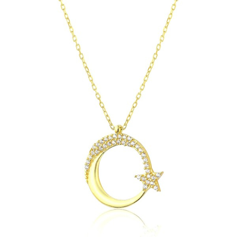 Zanaat Silver 925 Ayar Gümüş Zirkon Taşlı Ayyıldız Kolye Gümüş Kolye Fiyatı