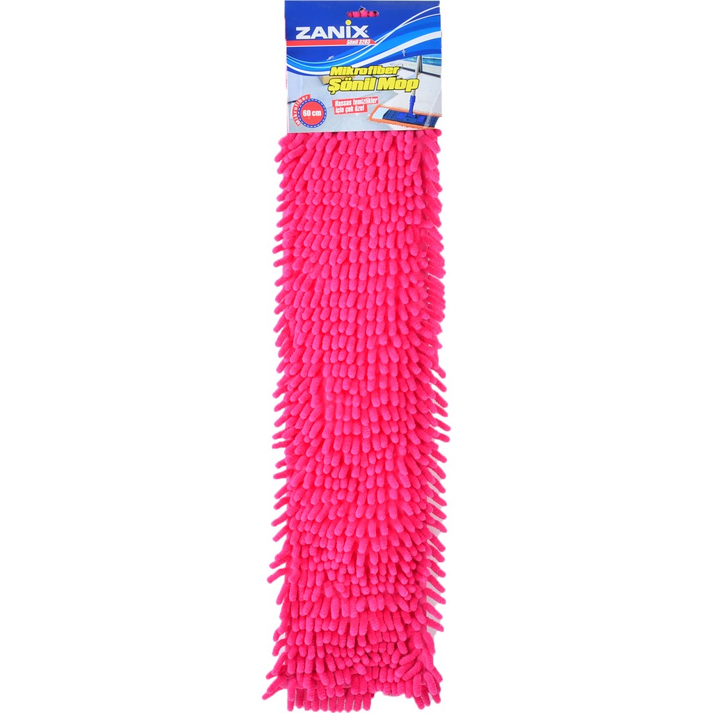 Zanix Nemli Makarna Mop Ucu Mikrofiber Şönil Paspas Yedeği 60 cm Pembe Araca Özel Paspaslar Fiyatı