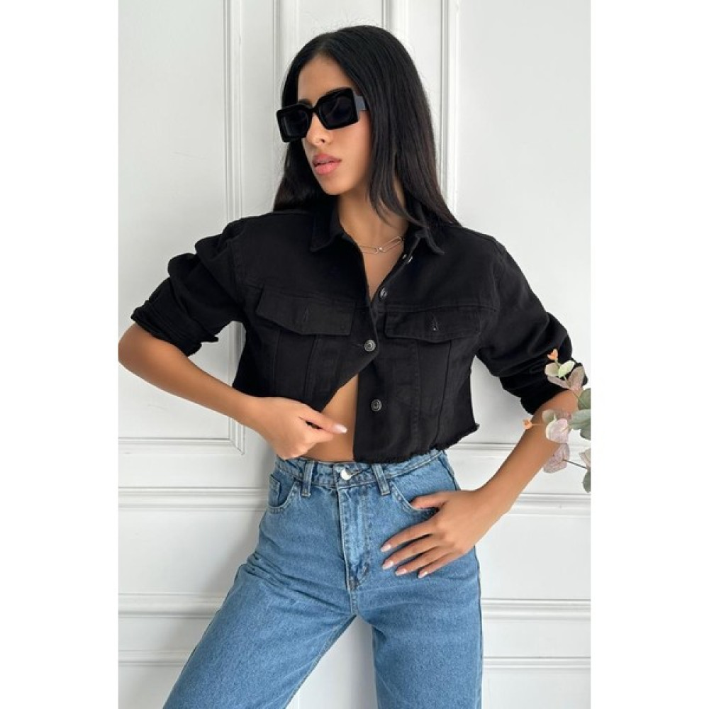 Zaroli Kadın Etek Ucu Püsküllü Crop Denim Ceket Bayan Ceket Fiyatı