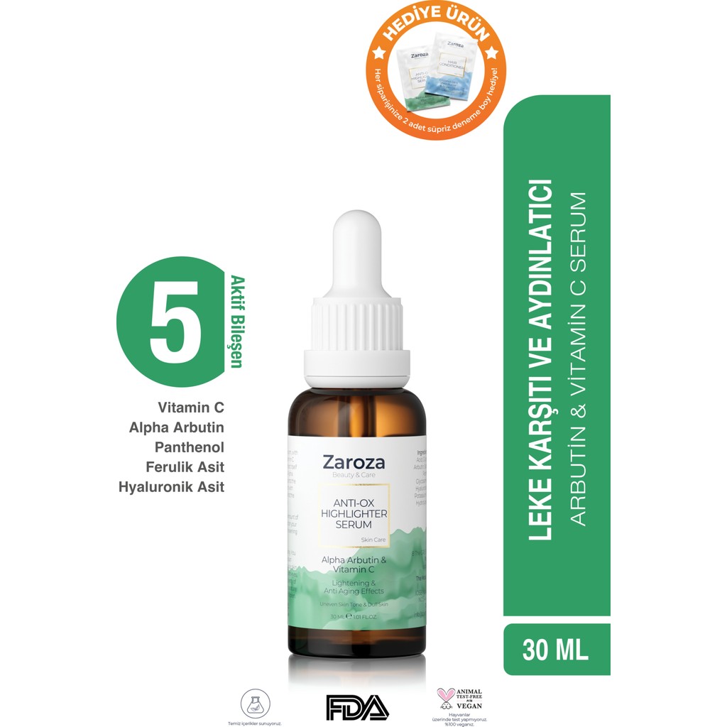 Zaroza Arbutin & Vitamin C Cilt Serum 30 ml Anti-Aging / Yaşlanma Karşıtı Fiyatı