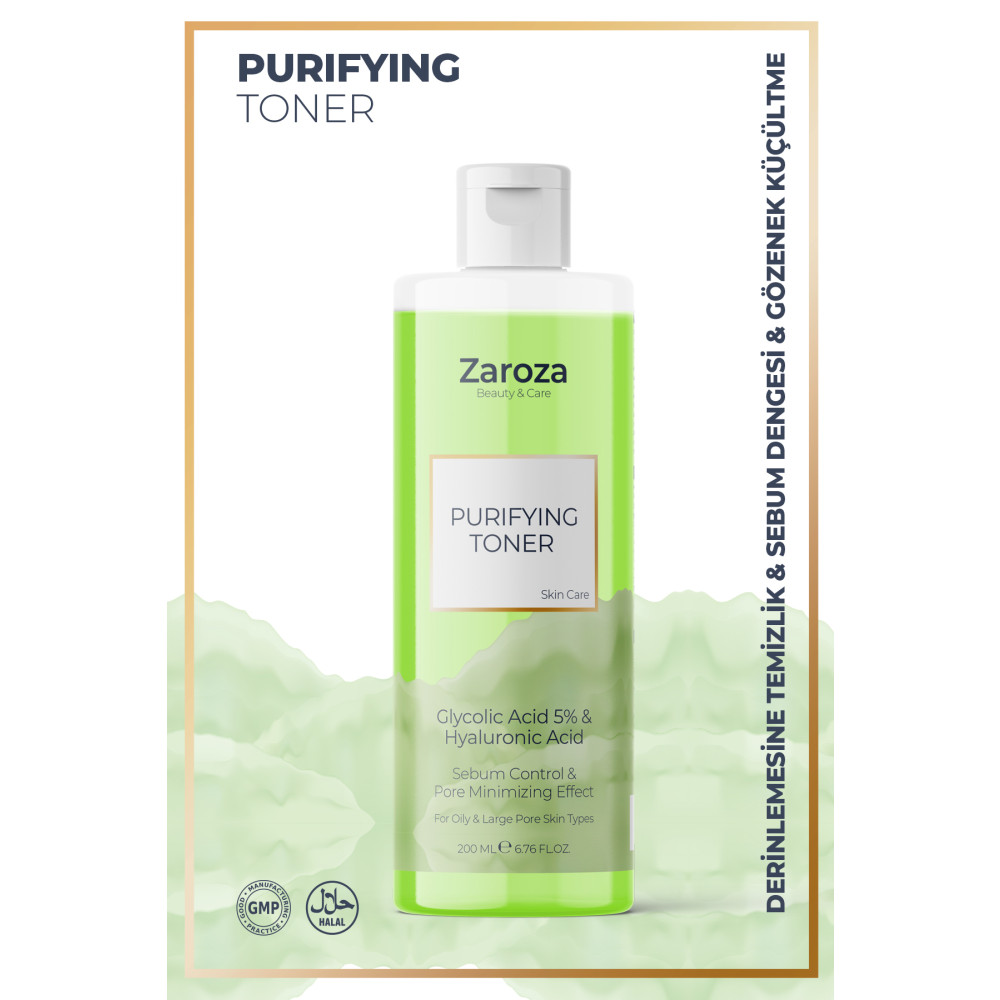 ZAROZA Arındırıcı & Gözenek Sıkılaştırıcı Yeşil Tonik Glycolic Asit & Hyaluronic Asit 200 ml Cilt ve Yüz Bakımı Fiyatı