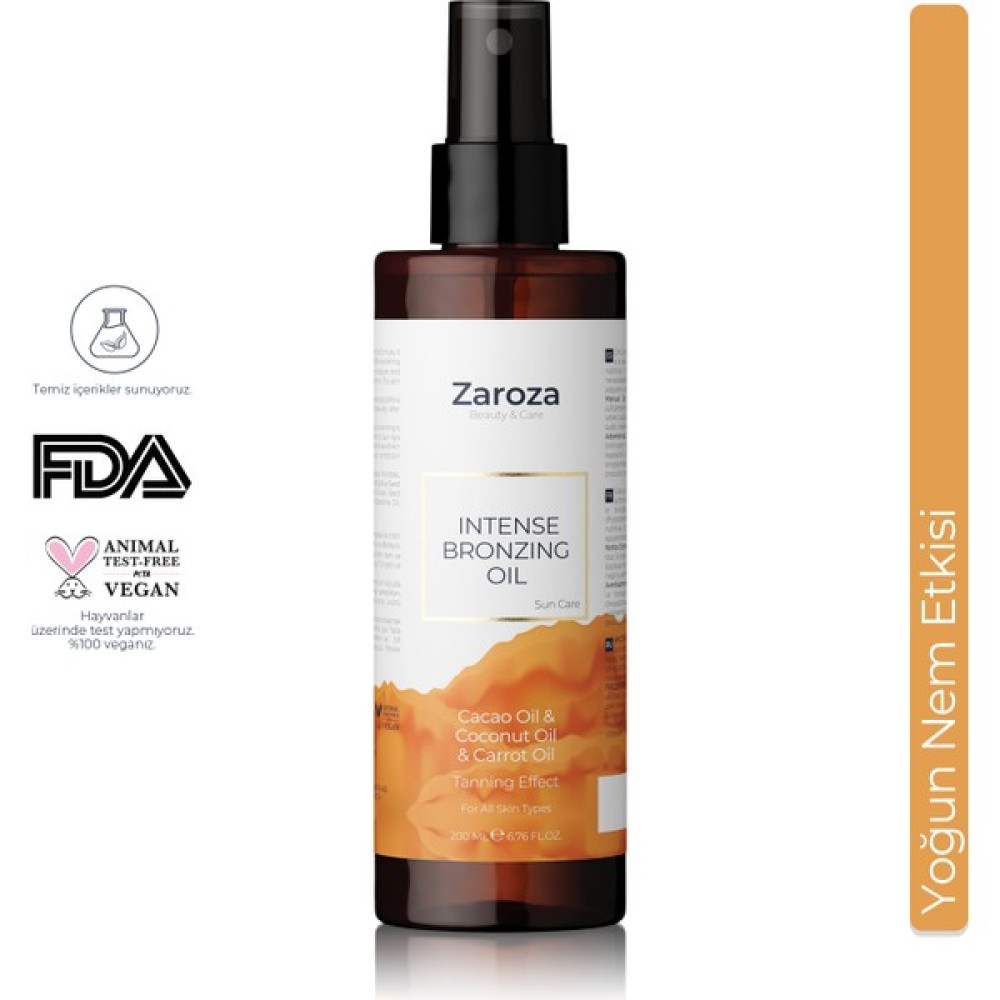 Zaroza Bronzlaştırıcı Yağ Havuç Hindistan Cevizi Kakao Yağı 200 ml Oto Boyaları Fiyatı