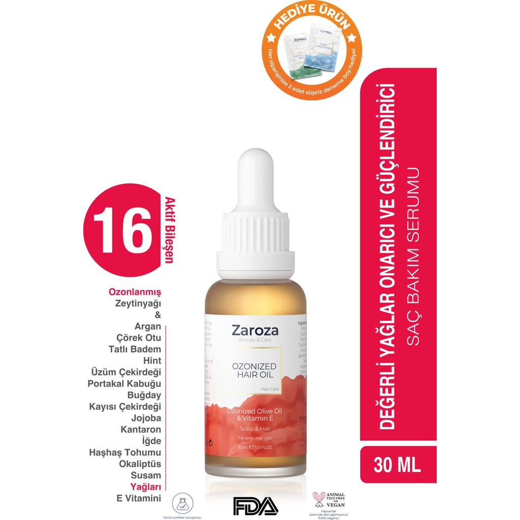 Zaroza Ozonlu Saç Bakım Yağı 30 ml Saç Bakım Maskeleri & Serumlar & Spreyler Fiyatı