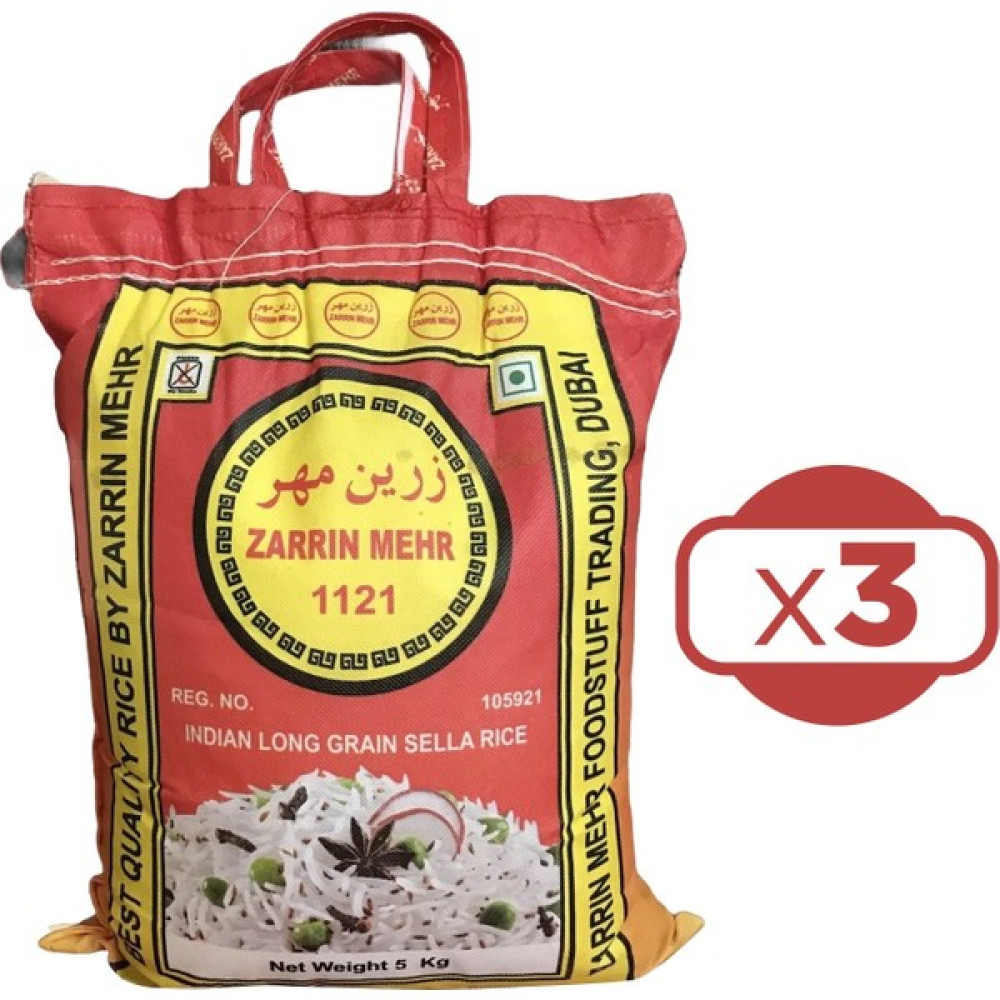 Zarrin Mehr 1121 5 kg Basmati Pirinç 3'lü (15 kg) Diğer Fiyatı