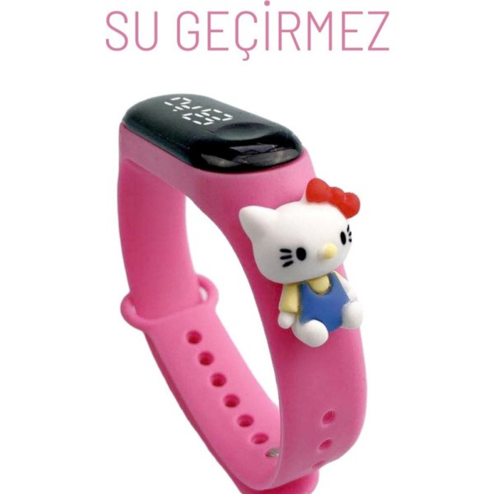 Zavira Çocuk Kol Saati LED Dokunmatik Su Geçirmez Hello Kitty - Fuşya Kol Saatleri Fiyatı