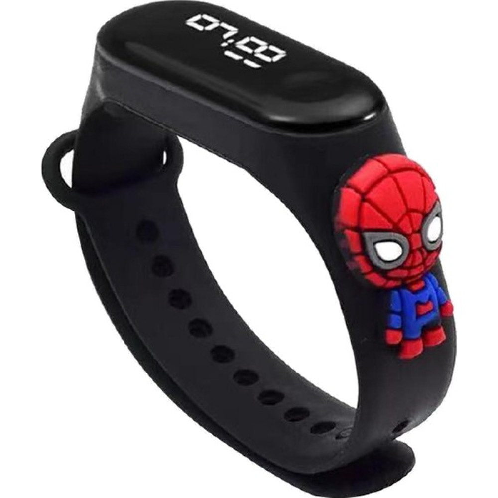 Zavira Çocuk Kol Saati LED Dokunmatik Su Geçirmez Spiderman Örümcek Adam - Mat Siyah Kol Saatleri Fiyatı