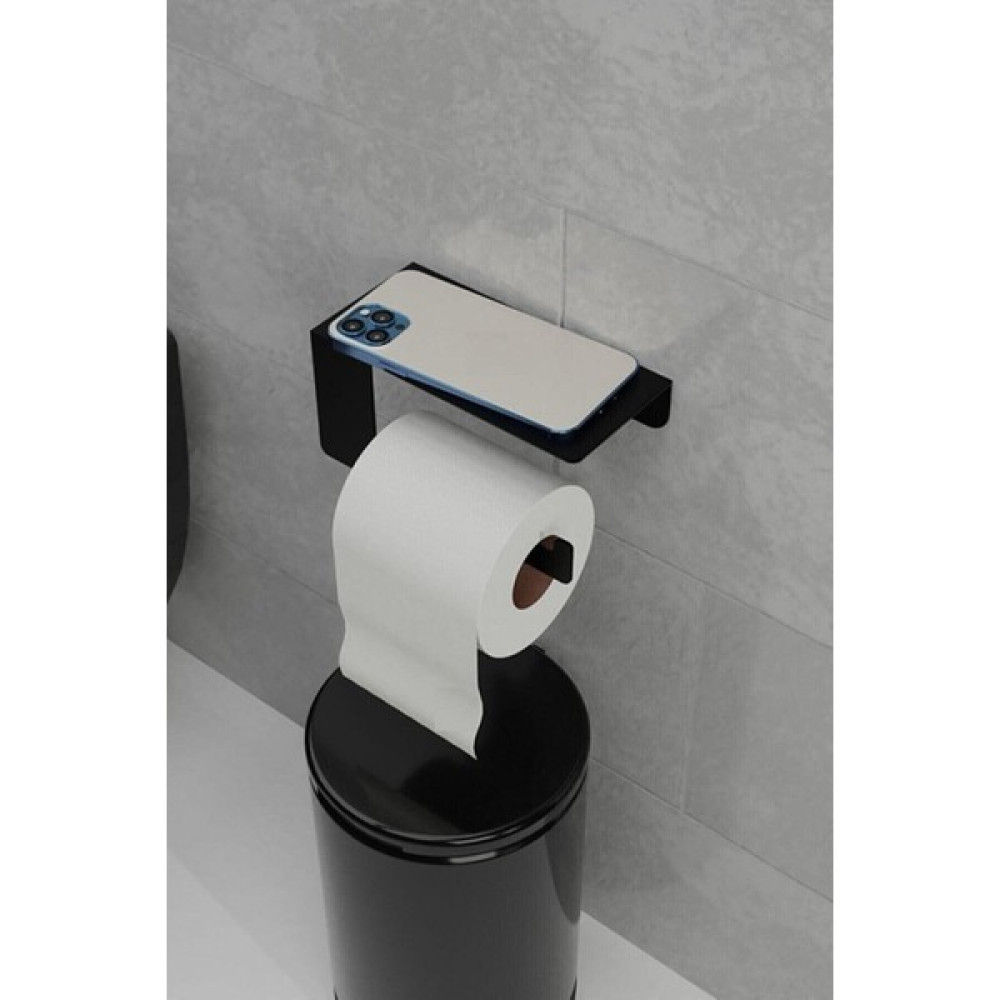 Zayre Tuvalet Kağıtlığı,Wc Kağıtlık, Tuvalet Kağıdı Askısı,Telefon Raflı - Mat Siyah Tuvalet Kağıtlığı Fiyatı