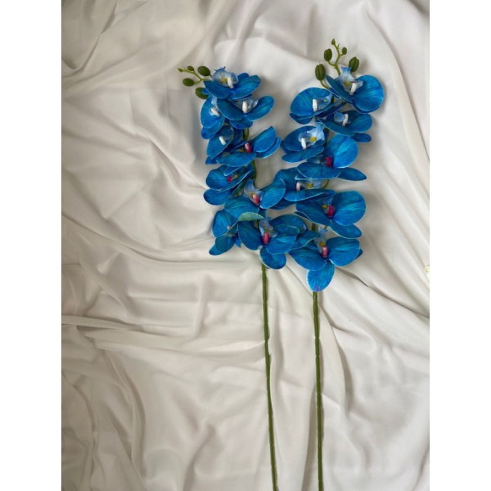 Zb Flowers 80 cm Tek Dal Islak Görünümlü Yapay Orkide Vazo Çiçeği Mavi Orkide Ev & Dekorasyon Aksesuarları Fiyatı
