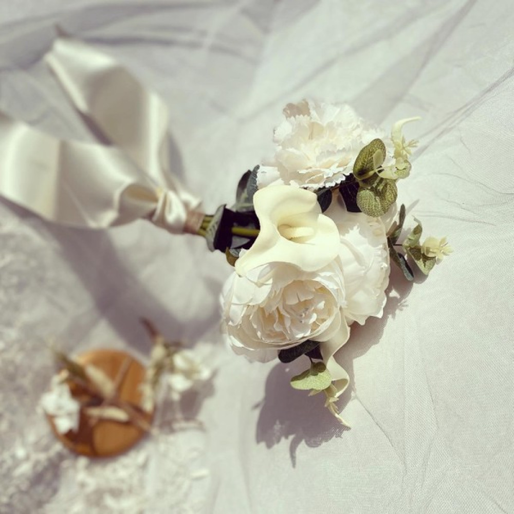 Z&B Flowers Islak Gala Gelin Çiçeği,gelin Buketi,şakayık Gül - Krem Ev & Dekorasyon Aksesuarları Fiyatı
